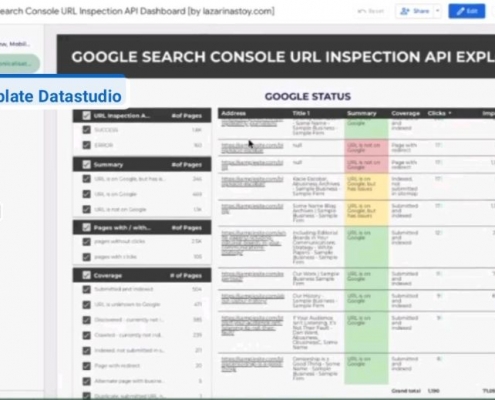 Google Search Console Url Inspection Api Explorer Data Studio template